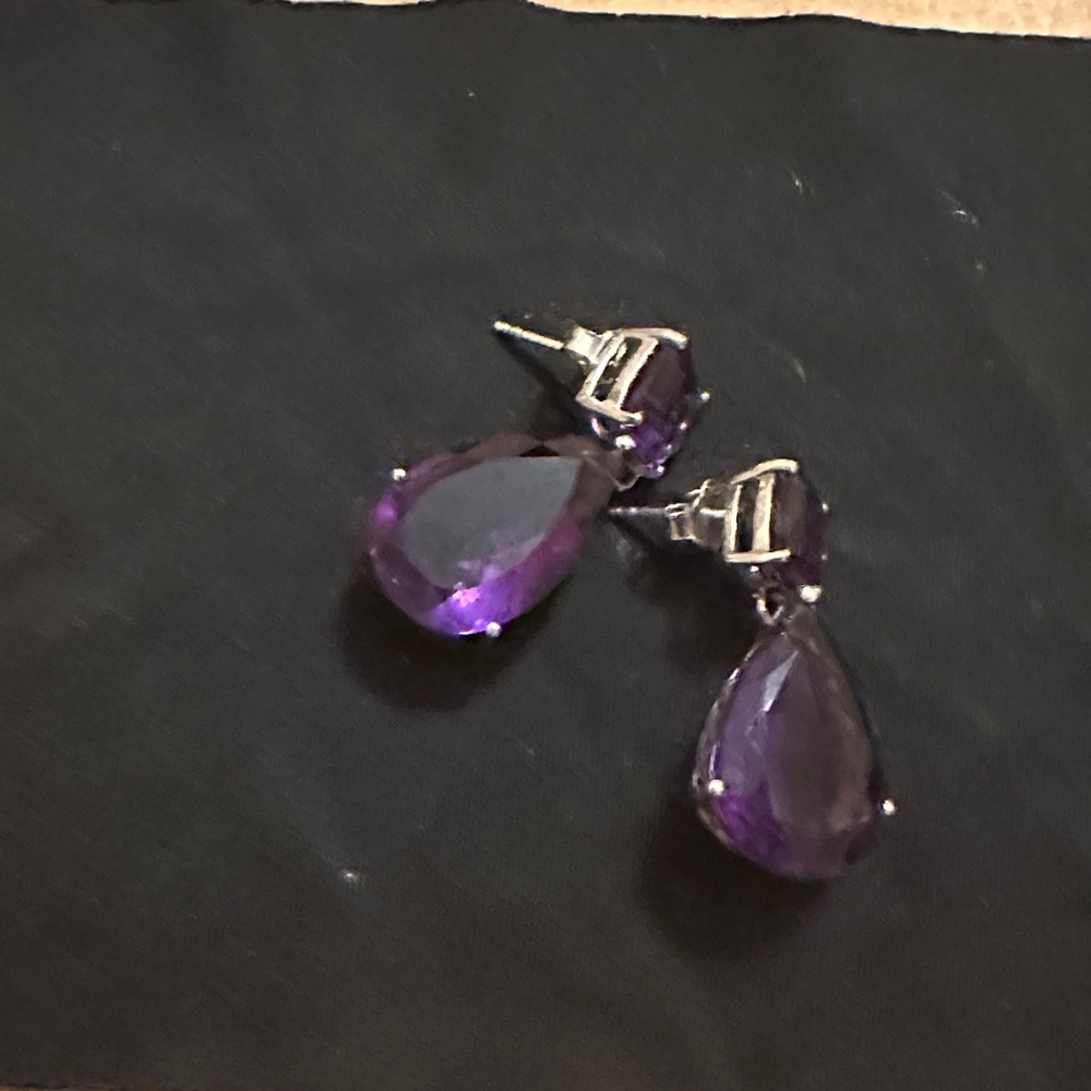 Elegant Purple Drop Earrings
